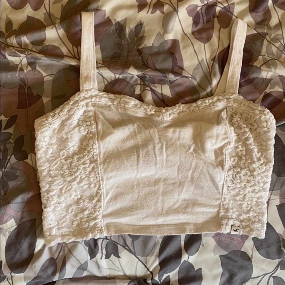 White Hollister Crop top tank top